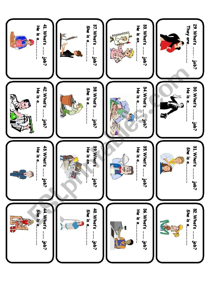 jobs 3 - 44 occupations worksheet