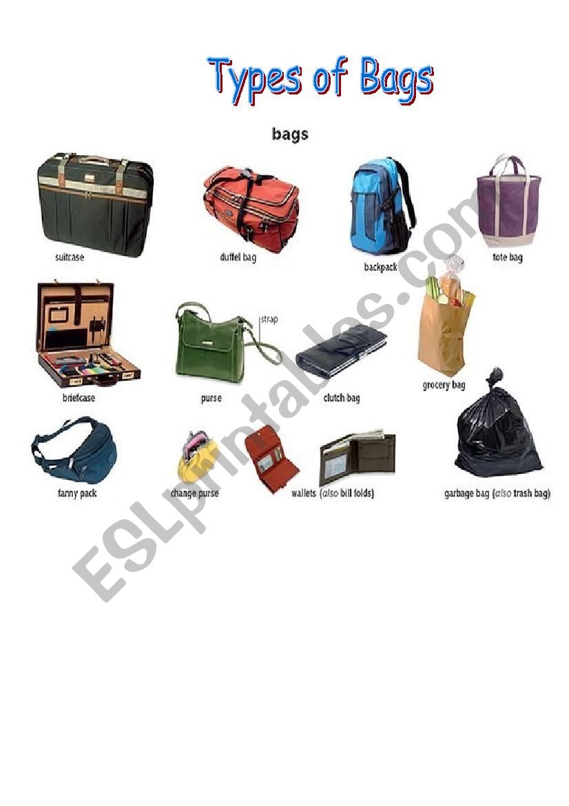 Bags worksheet