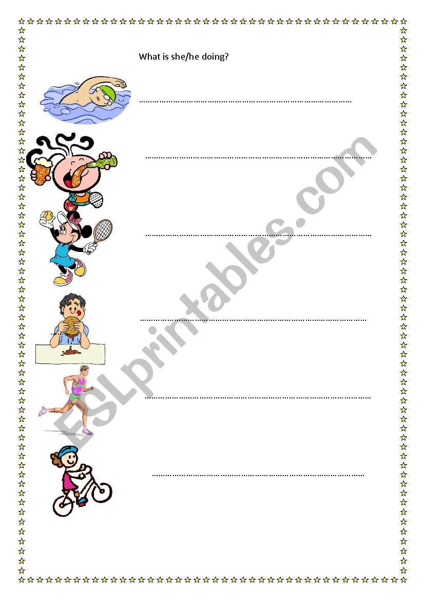 What is he/she doing? worksheet