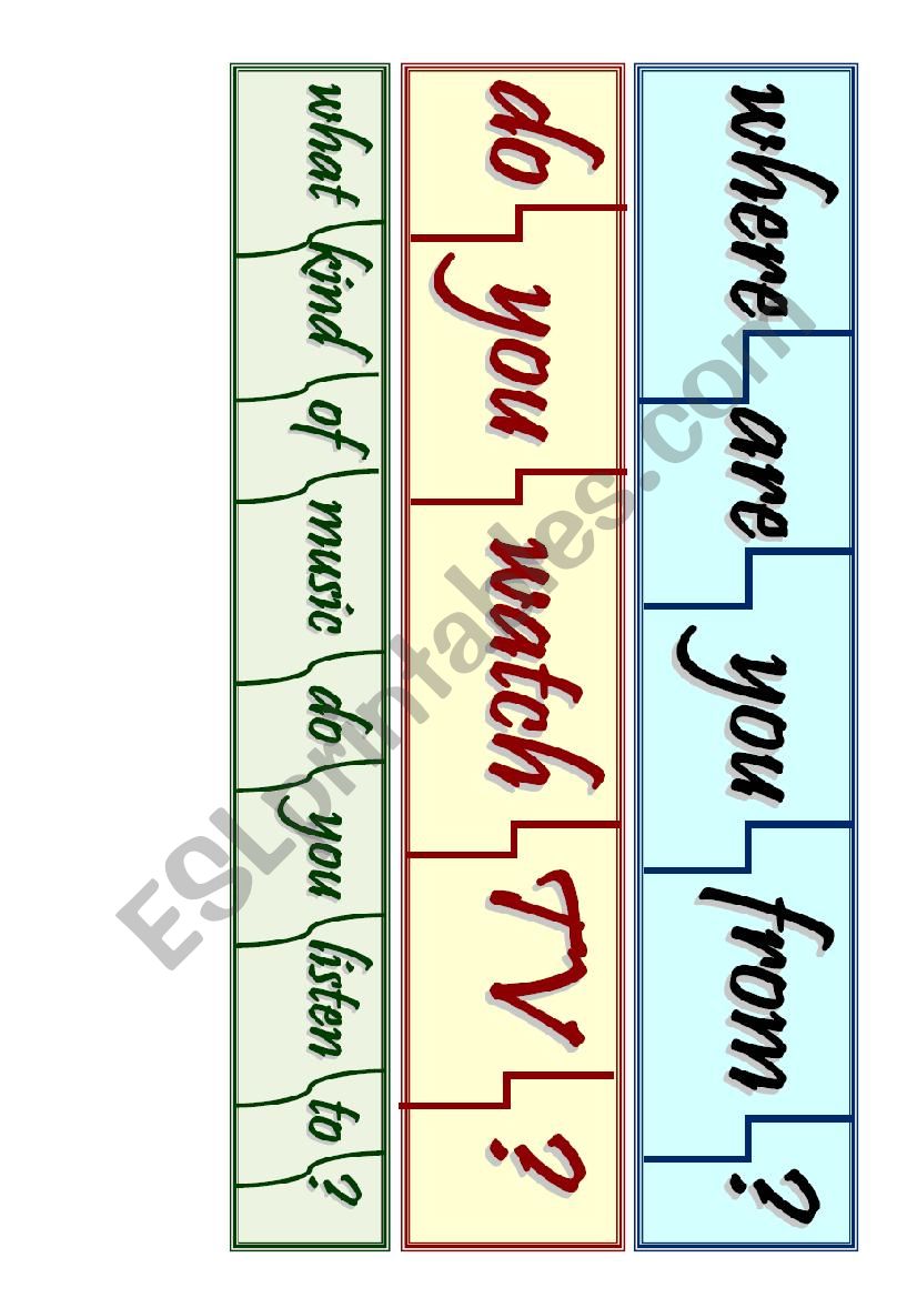 Puzzle - Word Order in Questions - Simple Present