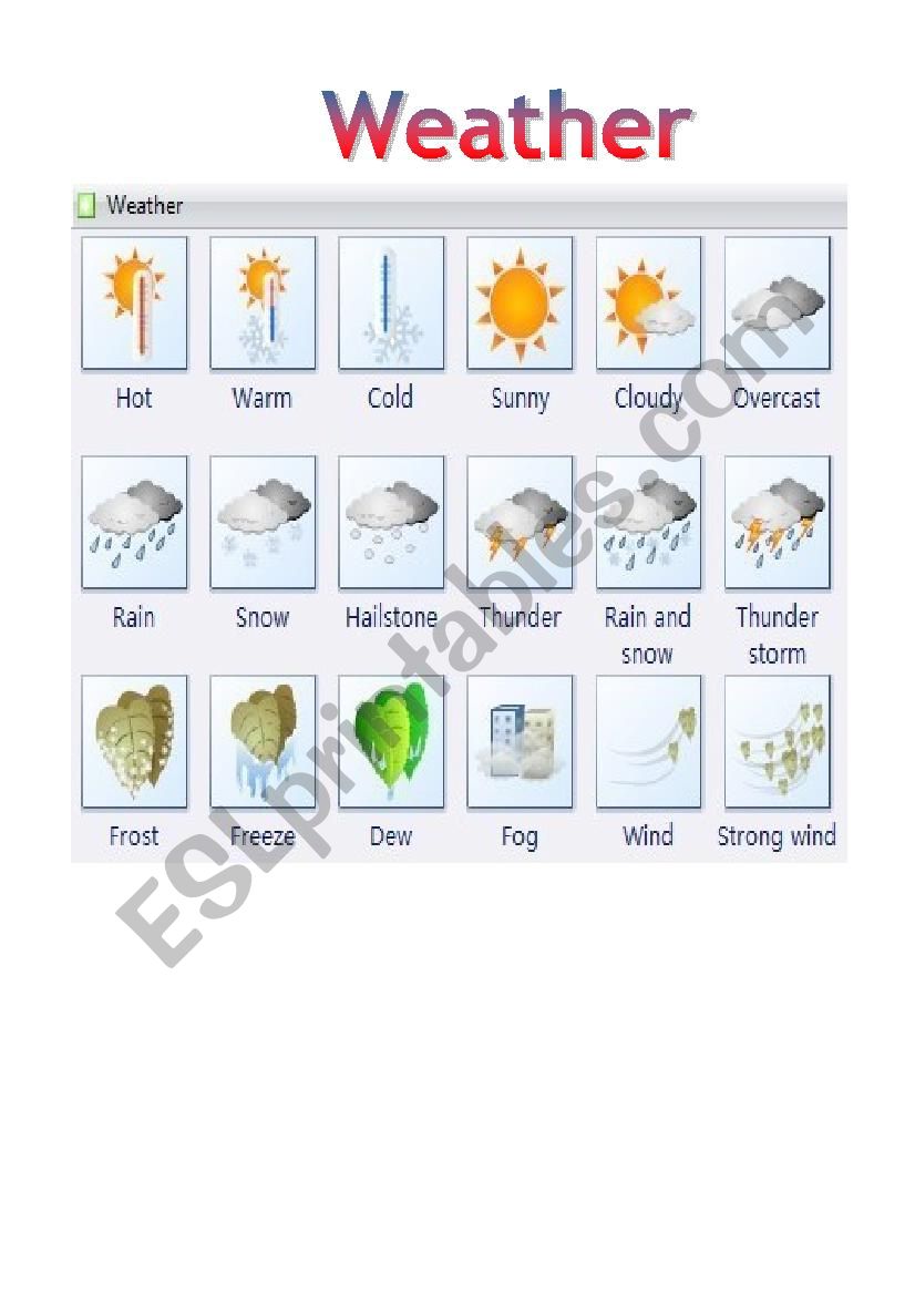 Weather worksheet