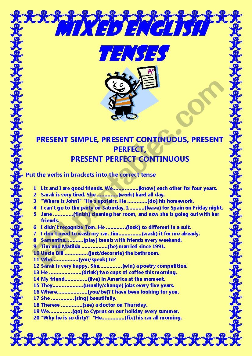 all-english-tenses-esl-worksheet-by-joannaseb