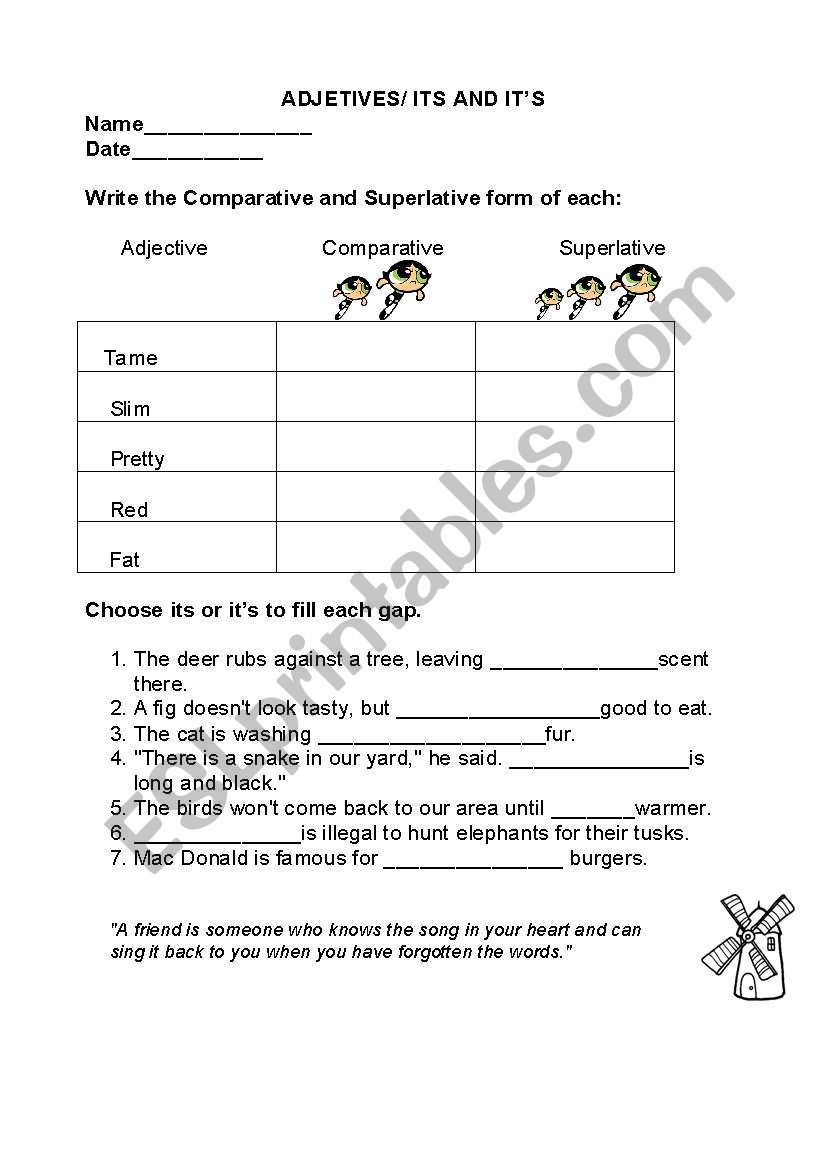 english-worksheets-its-it-s