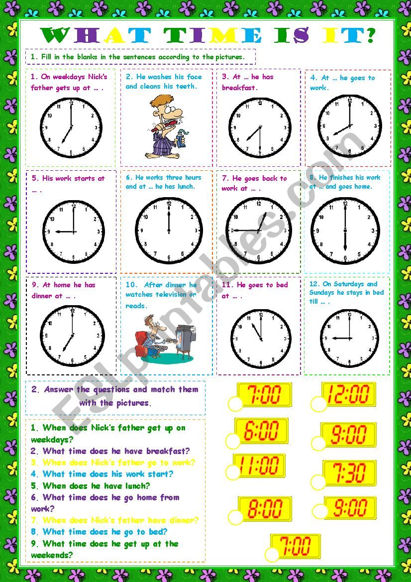 What time is it? worksheet