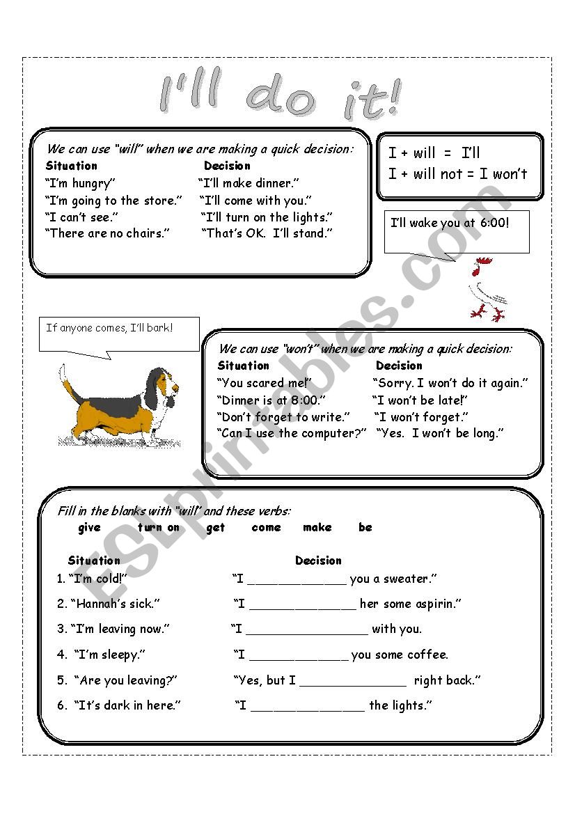 IÂ´ll do it! worksheet