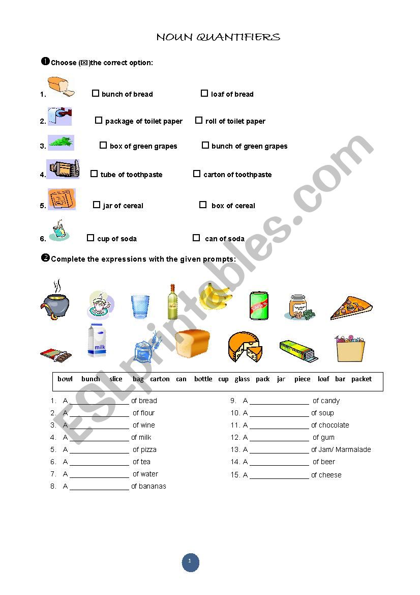 Noun Quantifiers worksheet