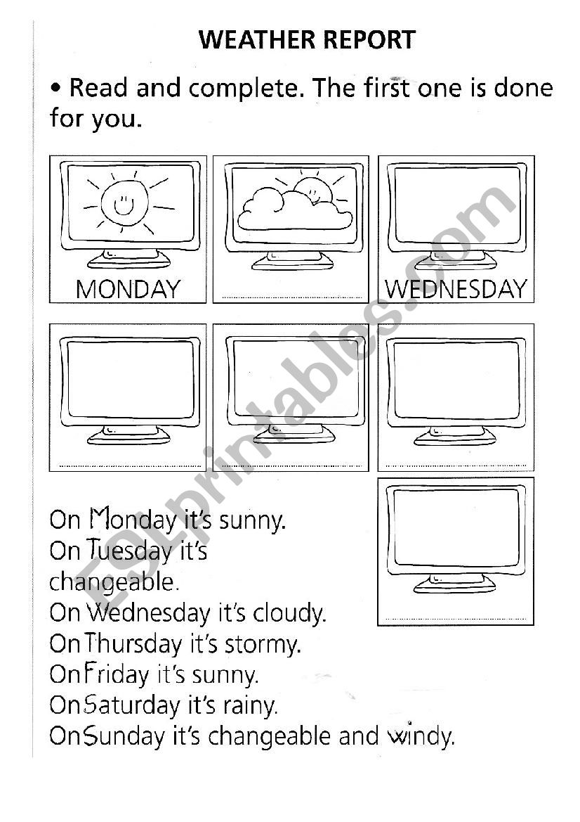 Weather report worksheet