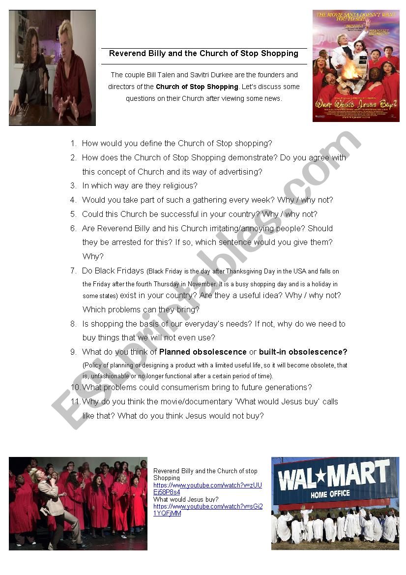 Shopping & Consumerism  worksheet