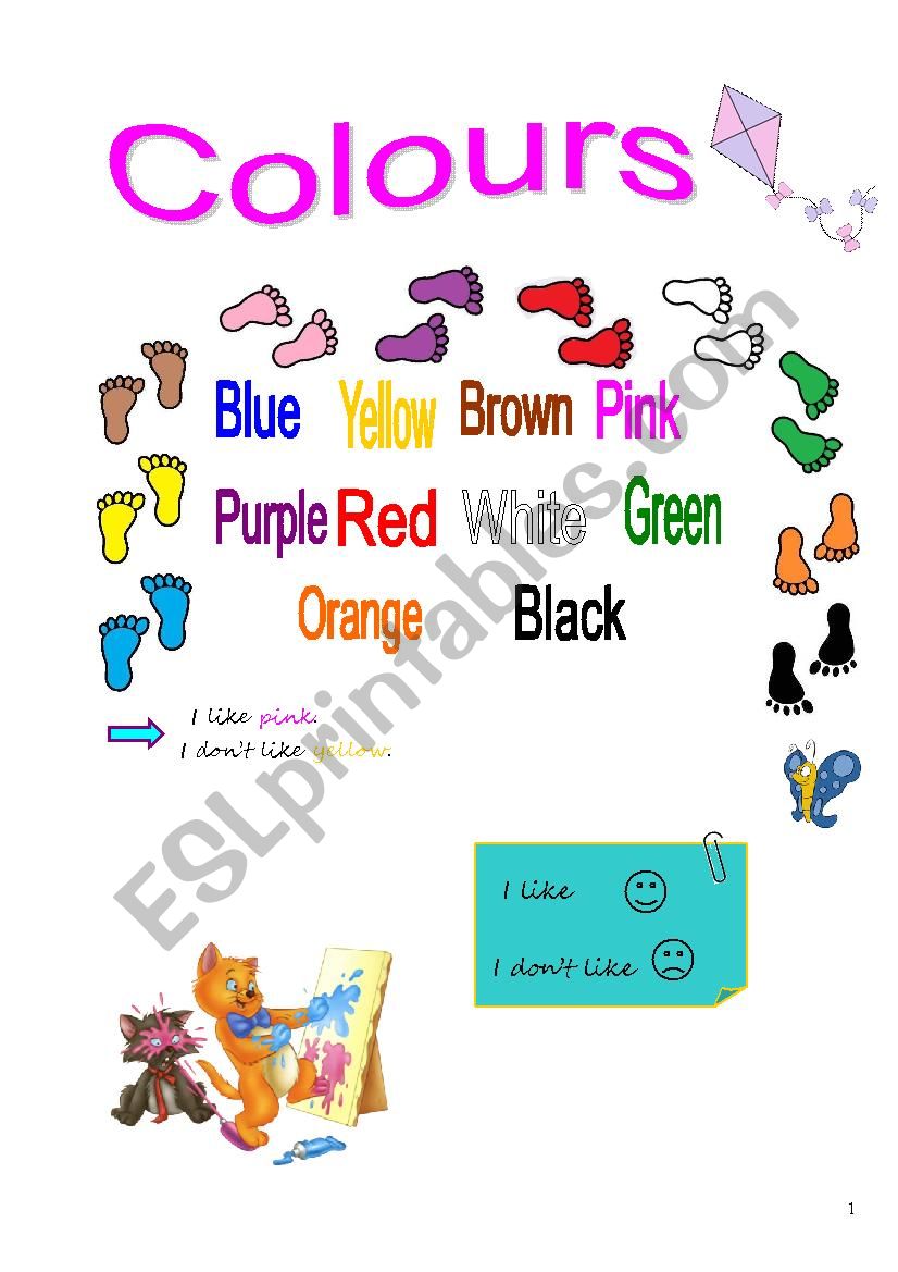 Colours worksheet