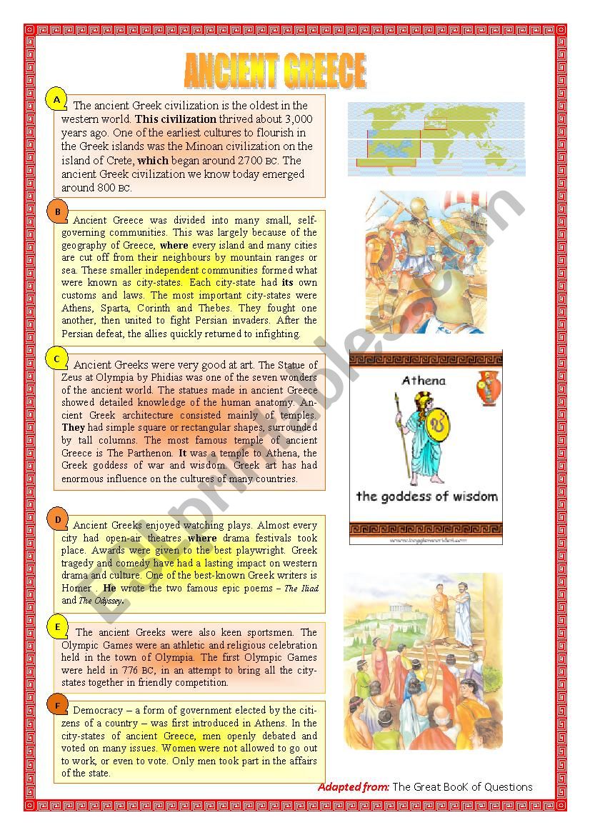 Ancient Greece worksheet