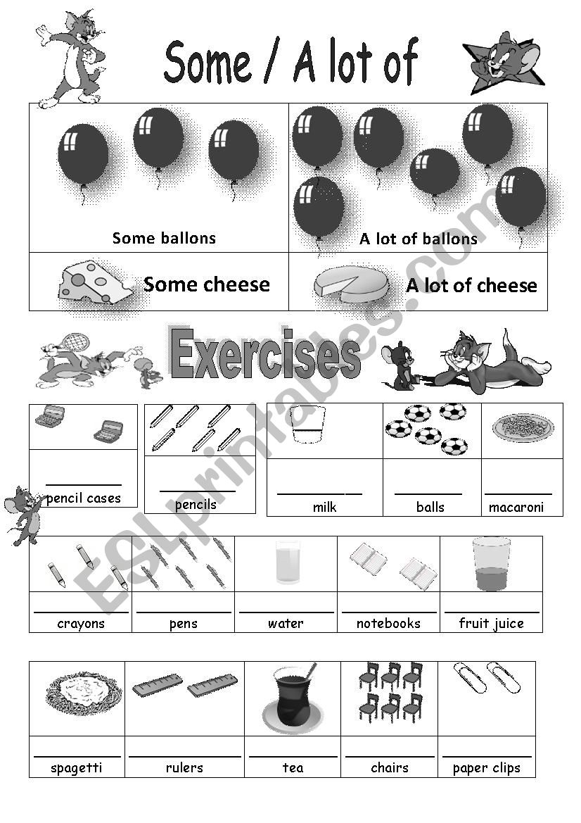 Some - A lot of worksheet