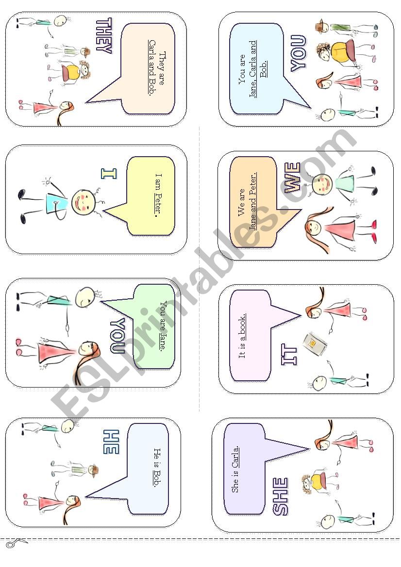 SUBJECT PRONOUN MINI BOOK worksheet