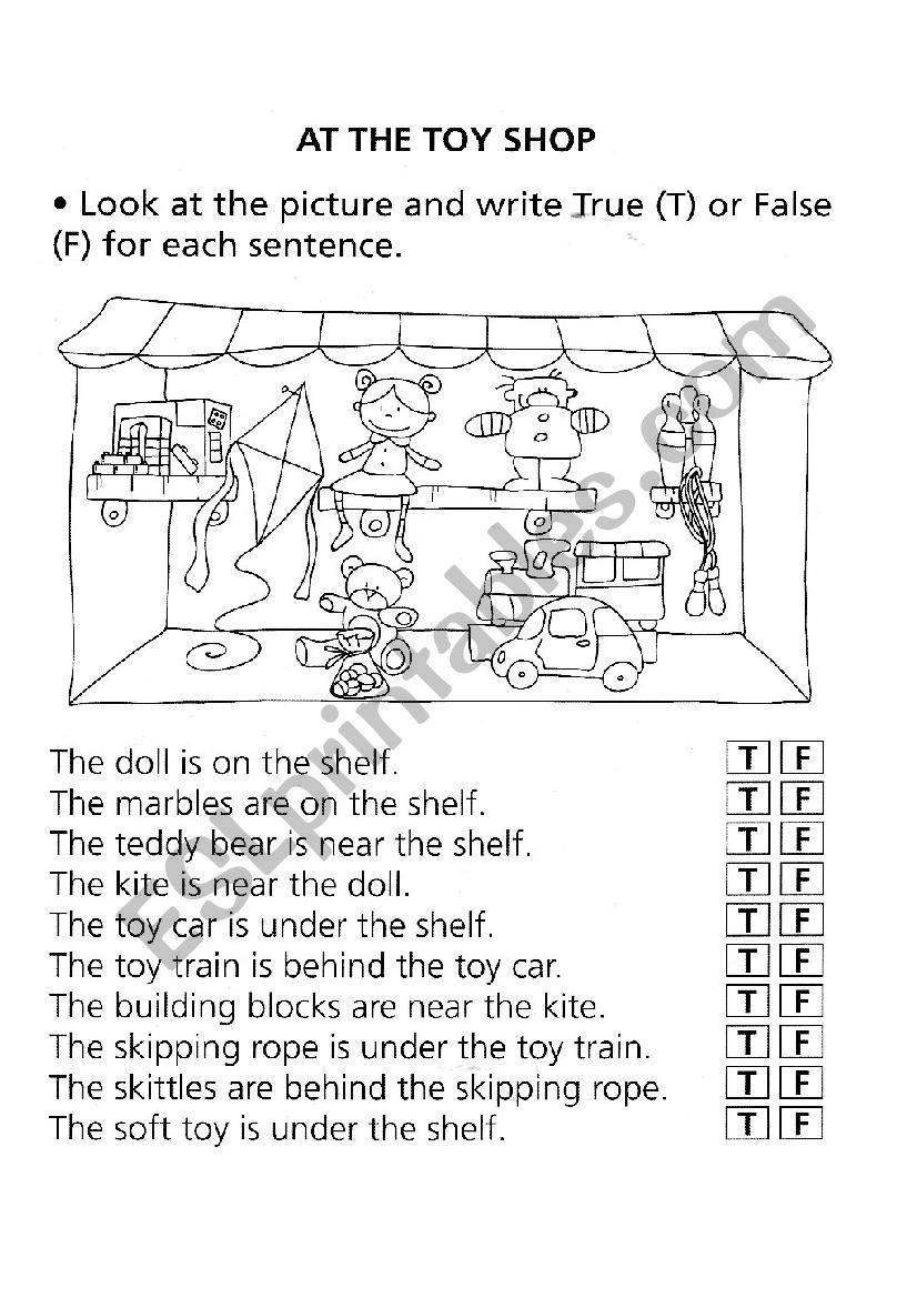 AT THE SHOP worksheet