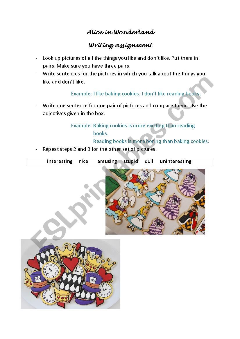 Alice in Wonderland part 7 worksheet