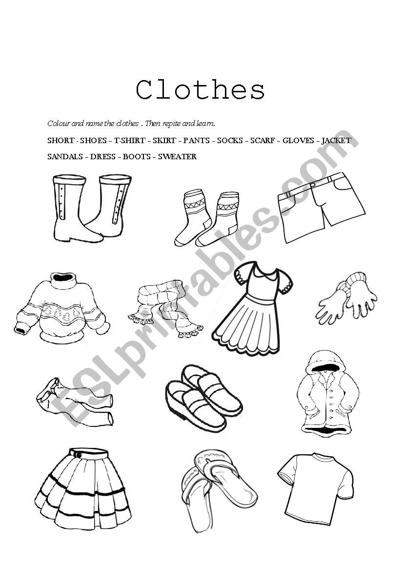 clothes - ESL worksheet by Andrea87