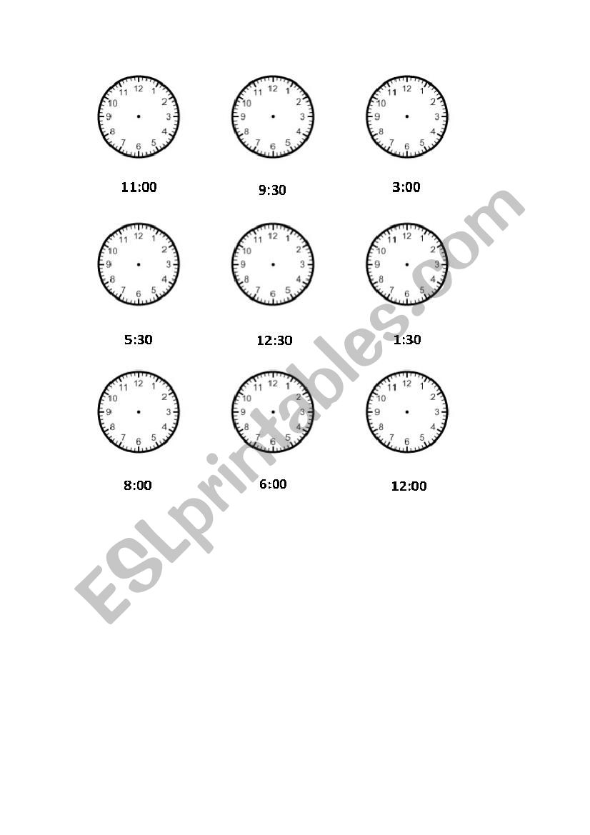 What time is it? worksheet