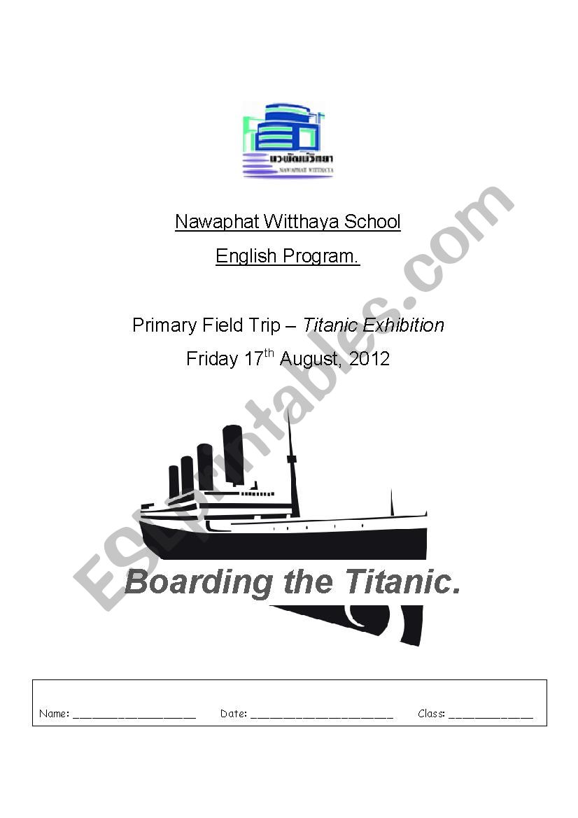 Boarding the Titanic worksheet
