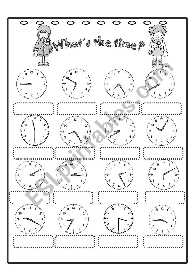 Hodiny worksheet