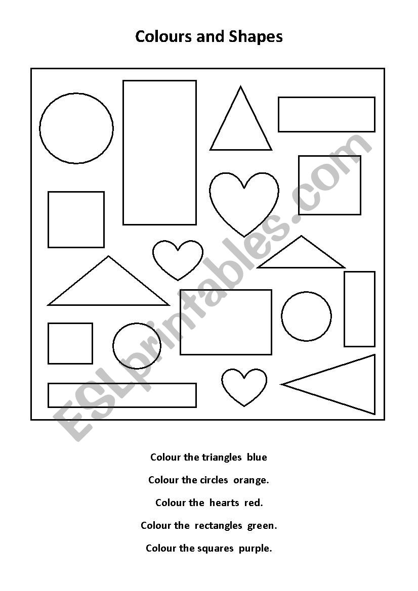 Colours and Shapes worksheet