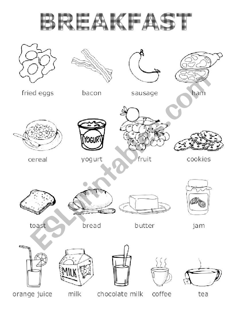 Breakfast worksheet