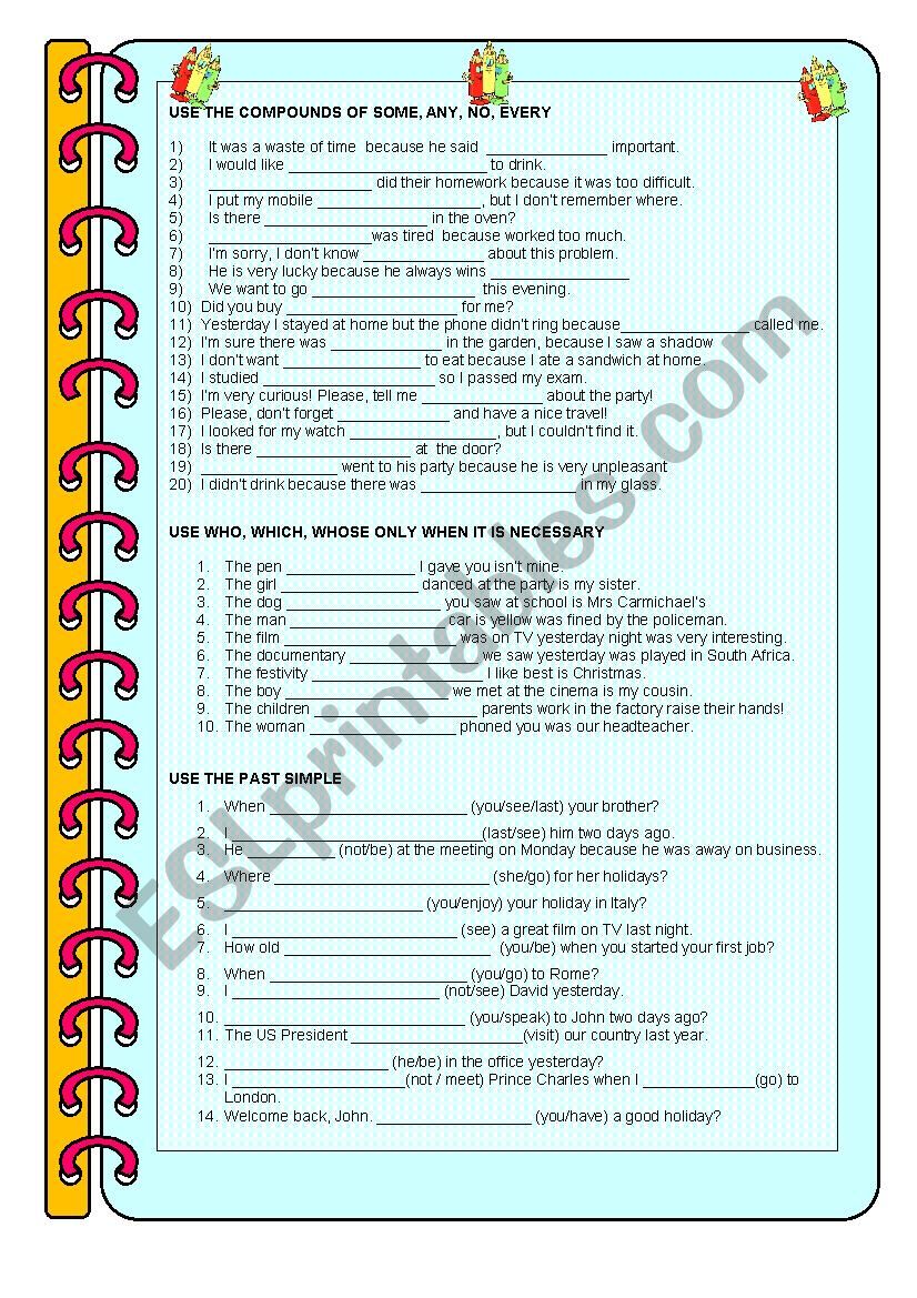 grammar-test-compounds-relative-pronouns-past-simple-esl-worksheet-by-yuky