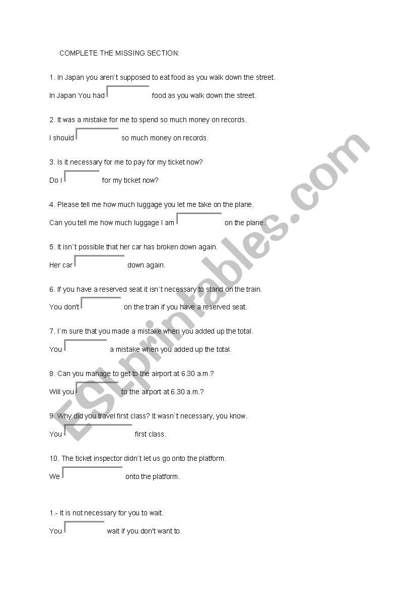 rephrasings worksheet