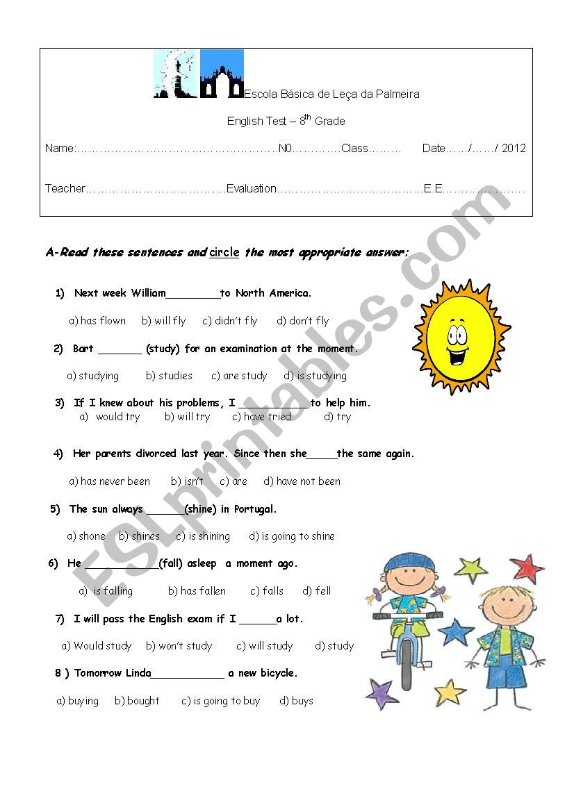 Revision Multiple Choice Test- A