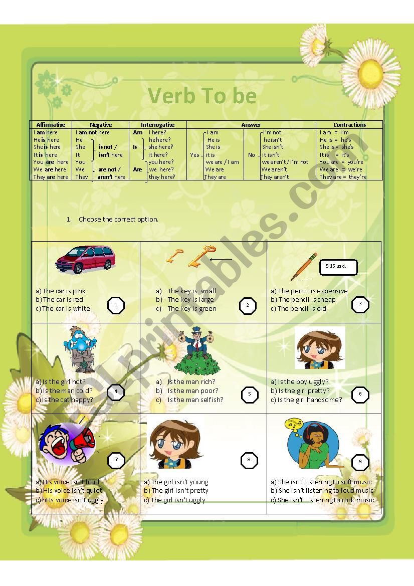 verb to be - ESL worksheet by zuriel