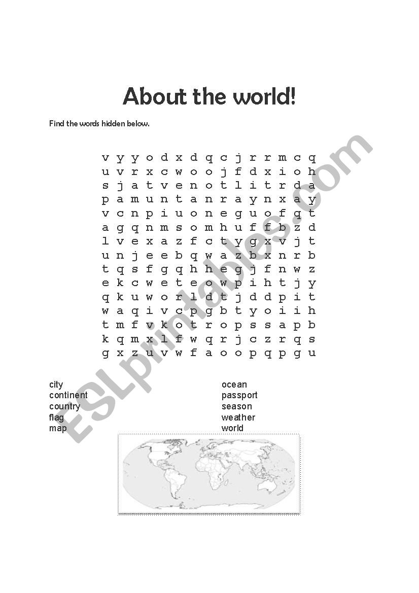 About the World worksheet