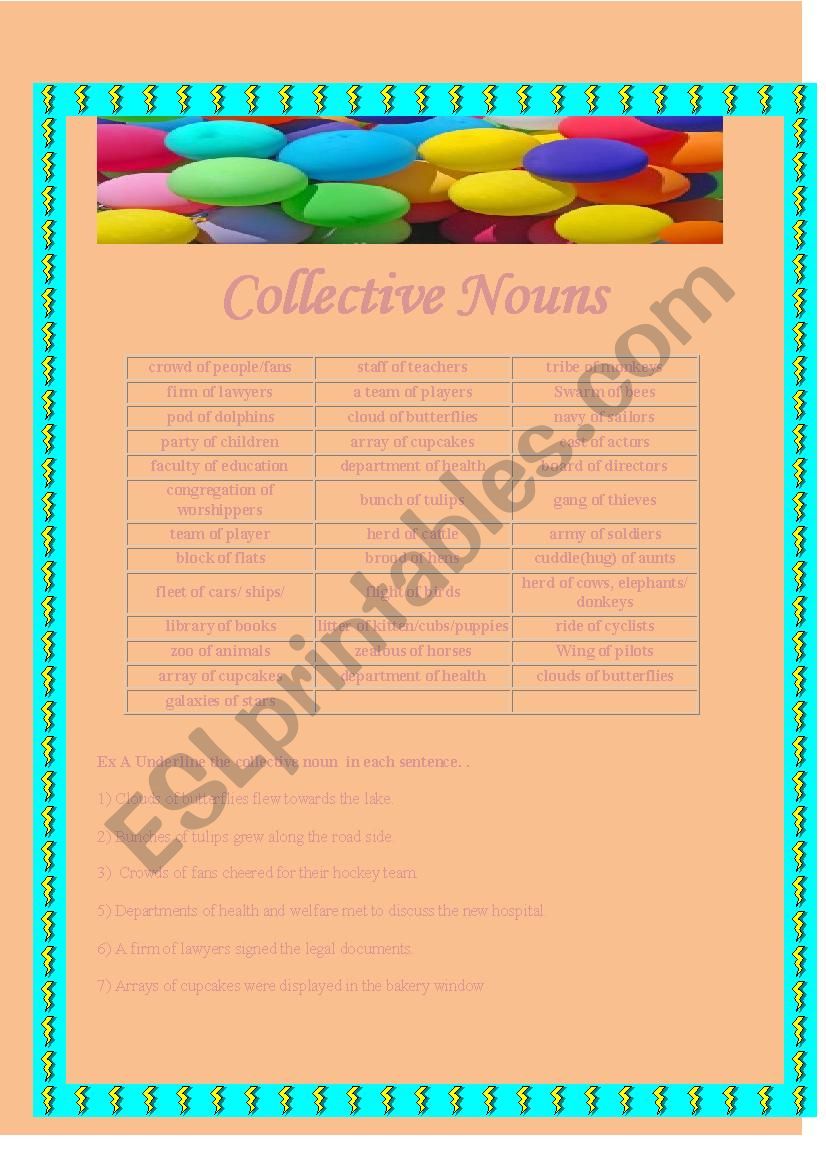 Collective Nouns worksheet