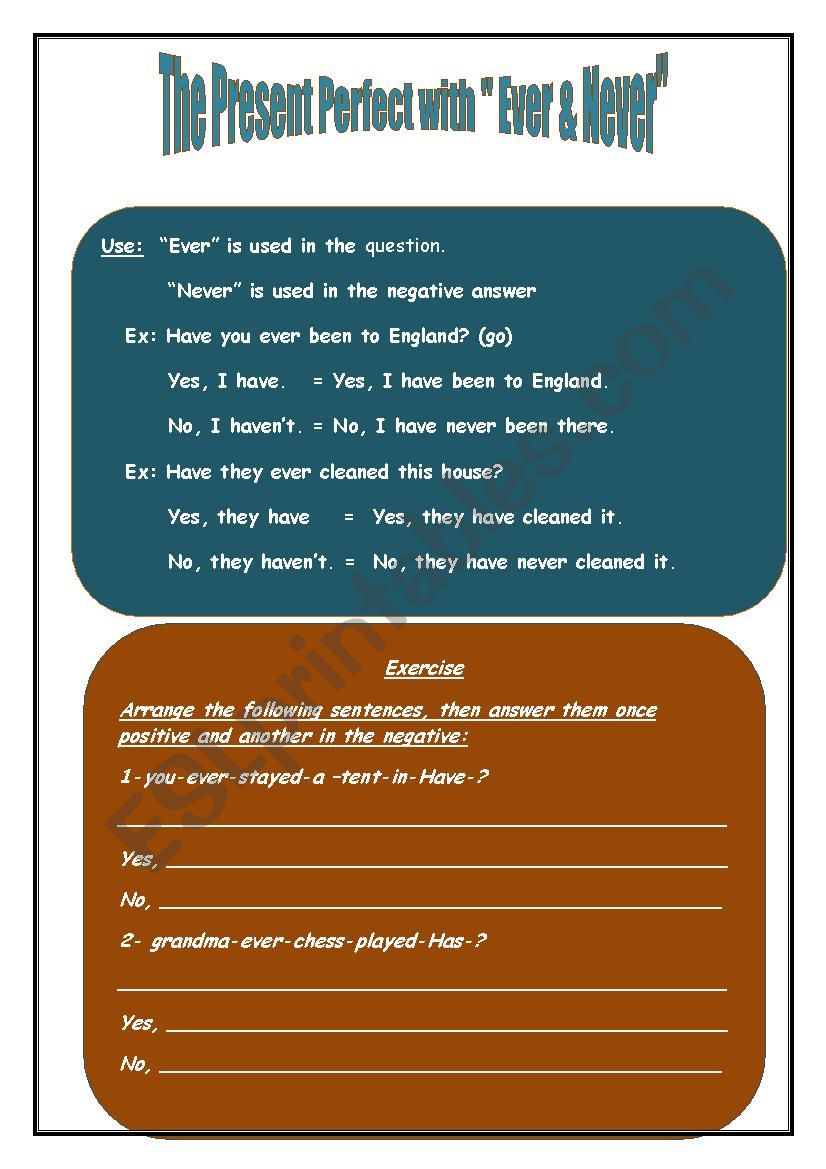 Present Perfect worksheet