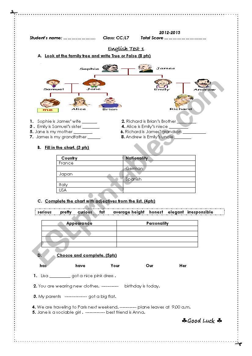 Test worksheet