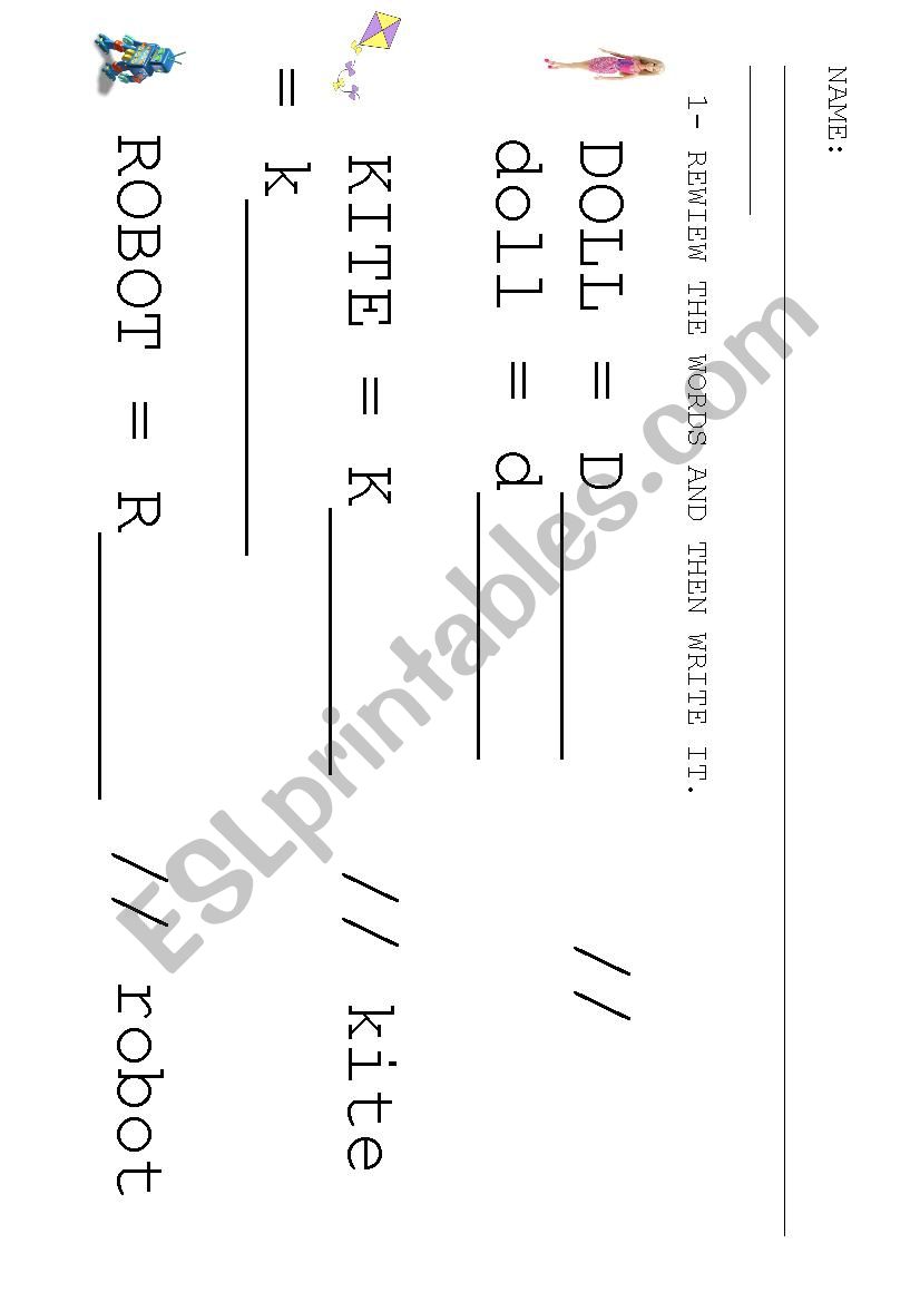 TOYS WORDS  worksheet