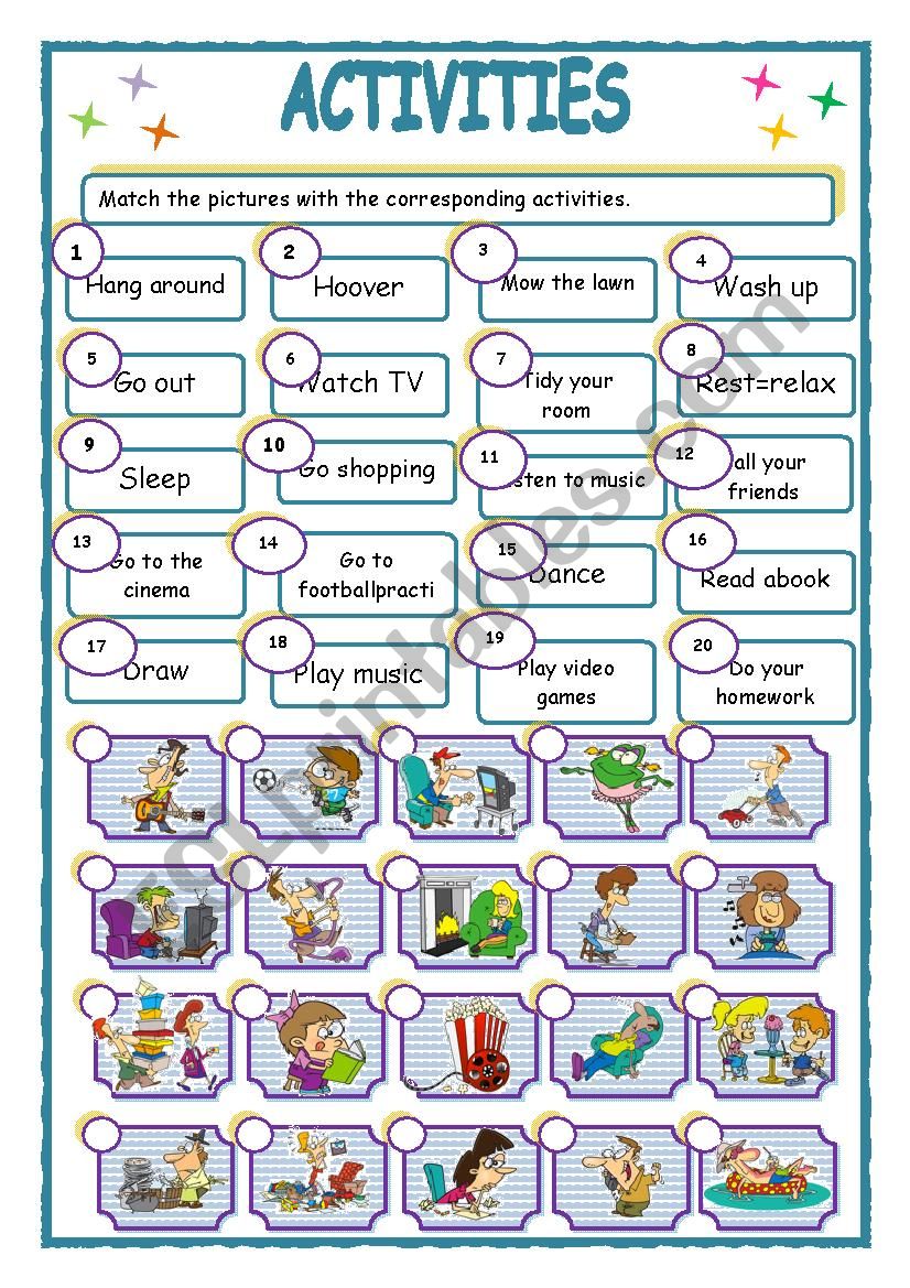 activities worksheet