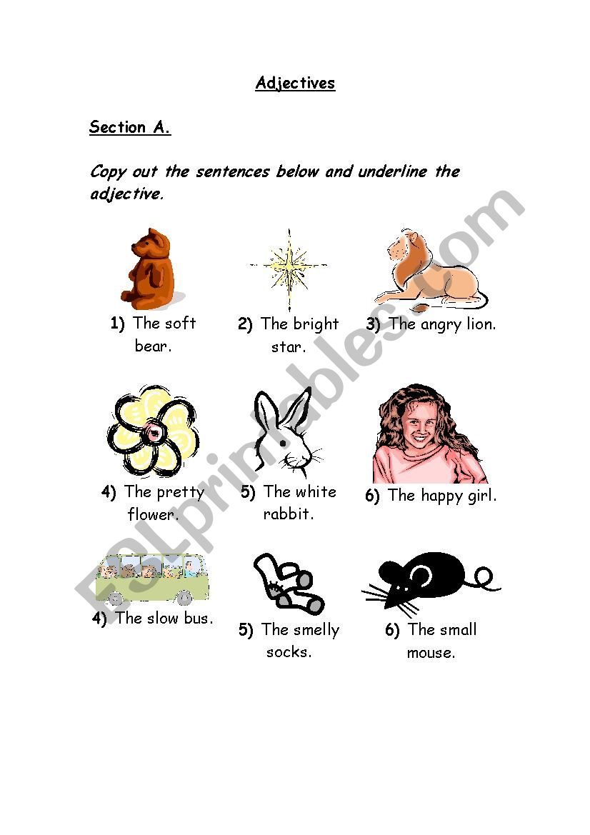 adjectives worksheet