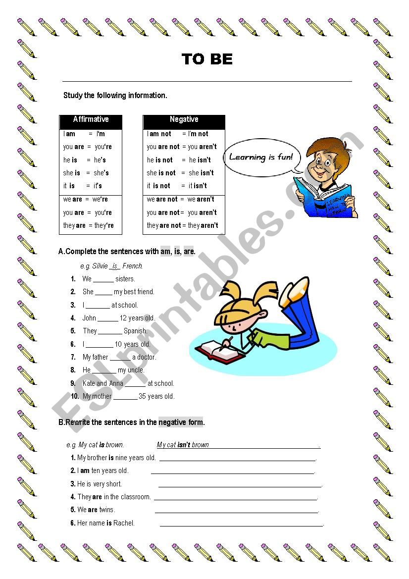 Verb to be and have got worksheet