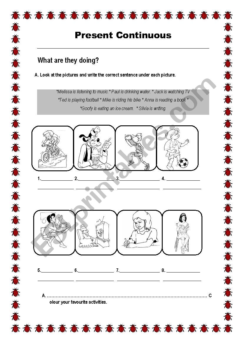 Present Continuous worksheet