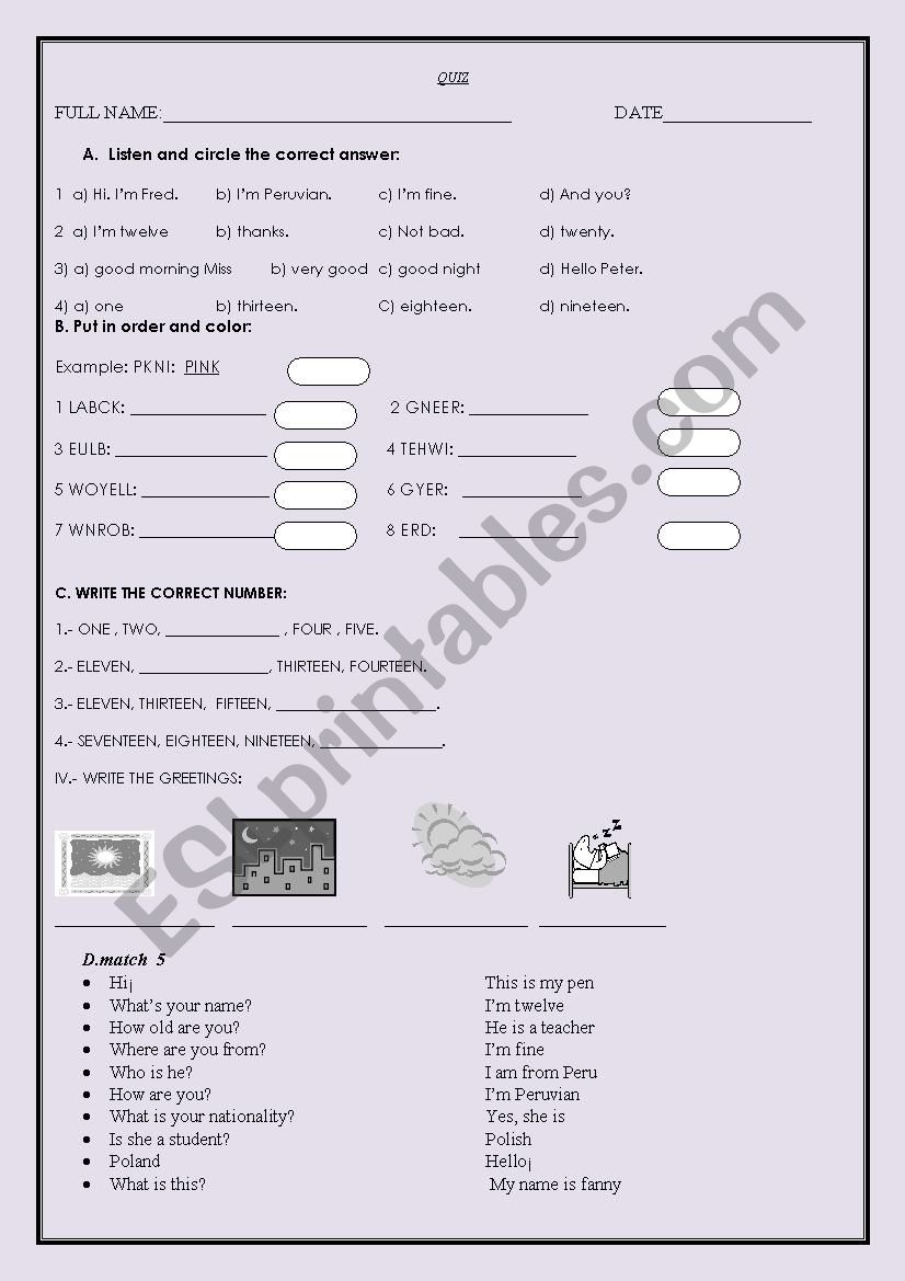 numbers, nationalities and personal information 