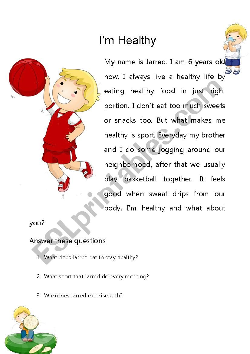 Im healthy worksheet