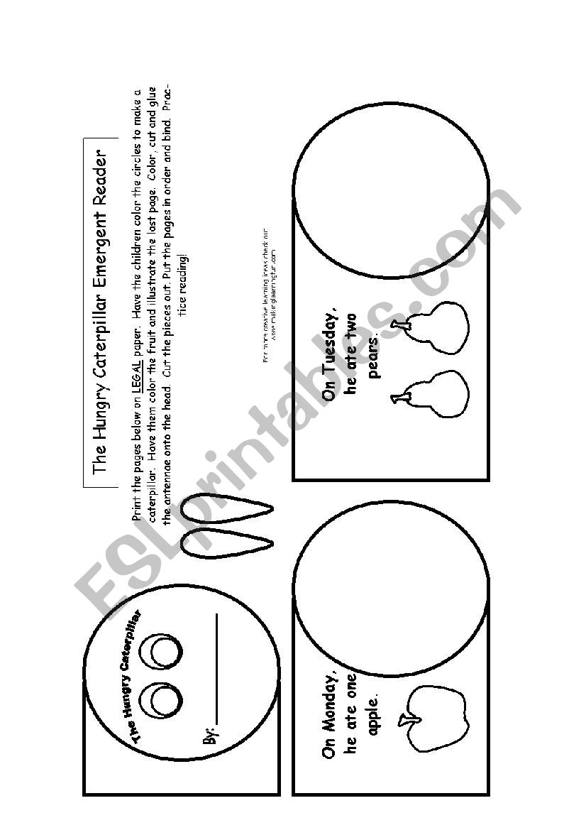 The very hungry caterpillar worksheet