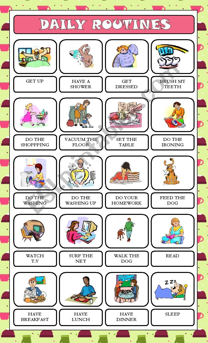 DAILY ROUTINES 1 worksheet