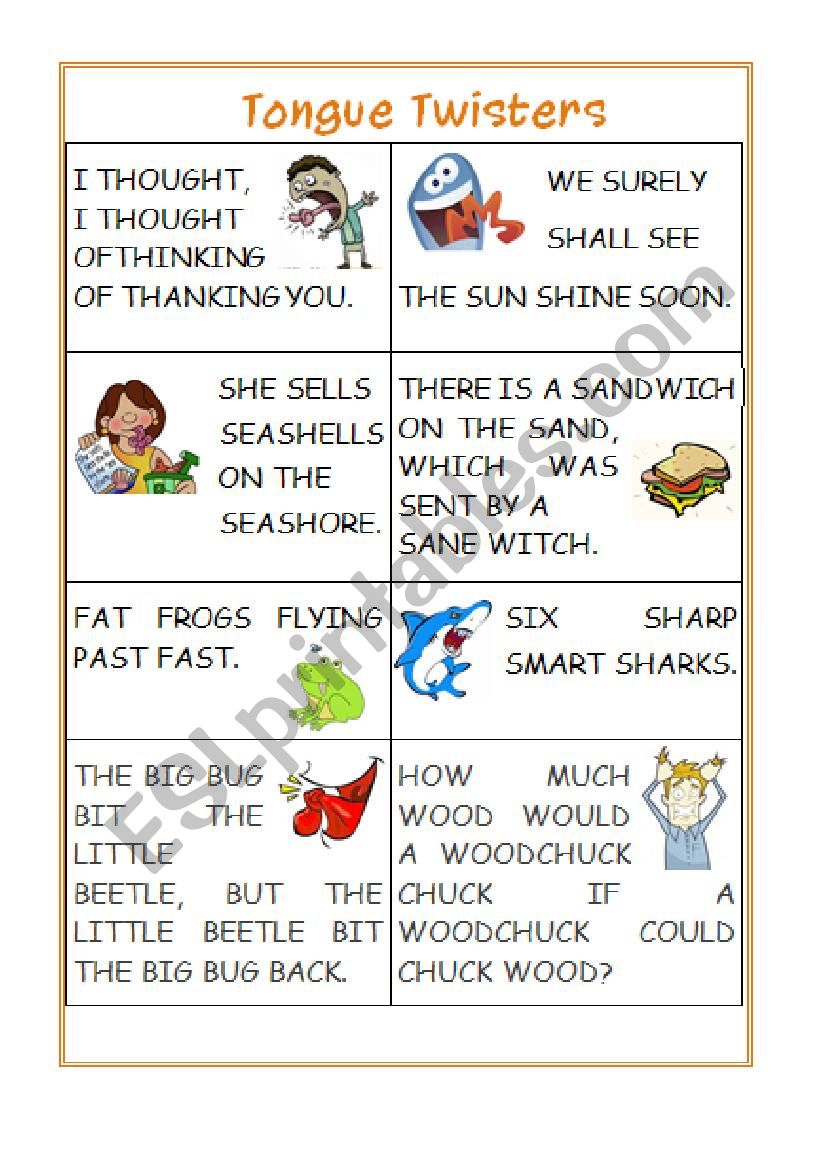 Tongue Twisters worksheet