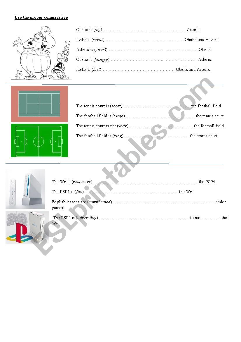 Comparative worksheet