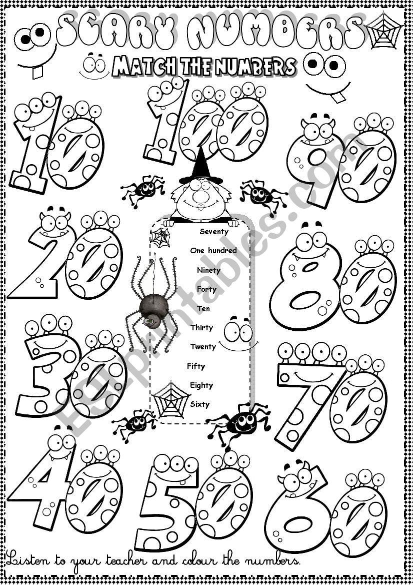 numbers worksheet