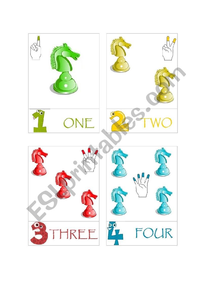 Numbers 1 - 10, with fingers worksheet