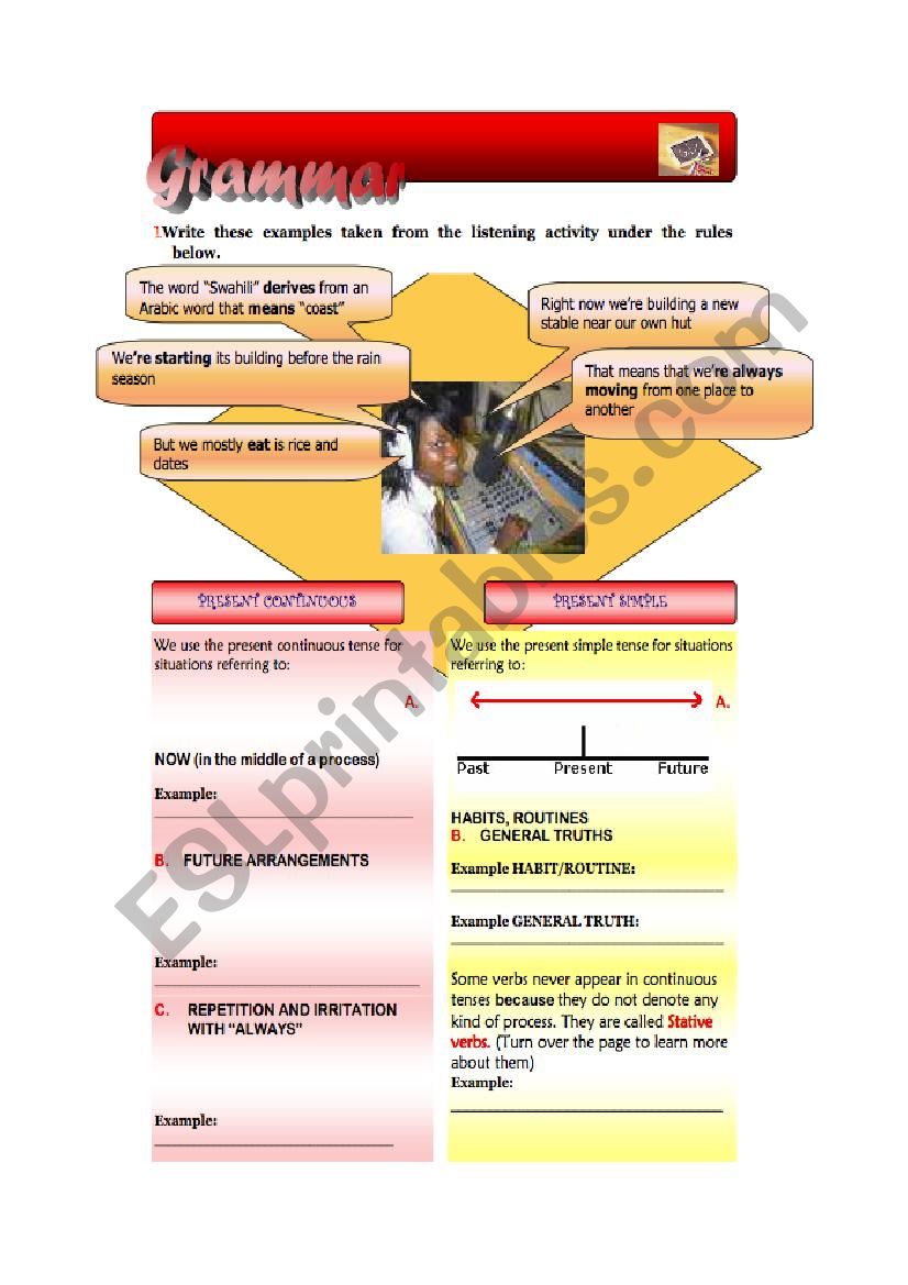 Present Continuous worksheet