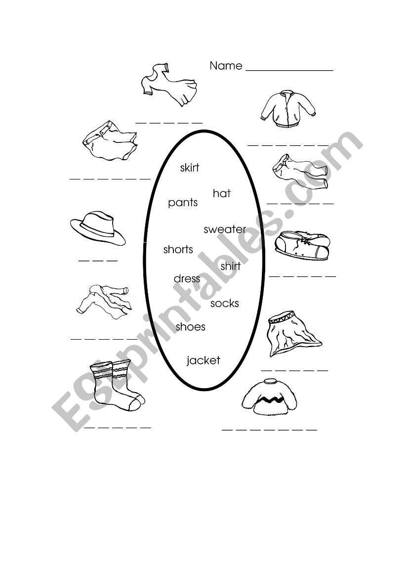 CLOTHES worksheet