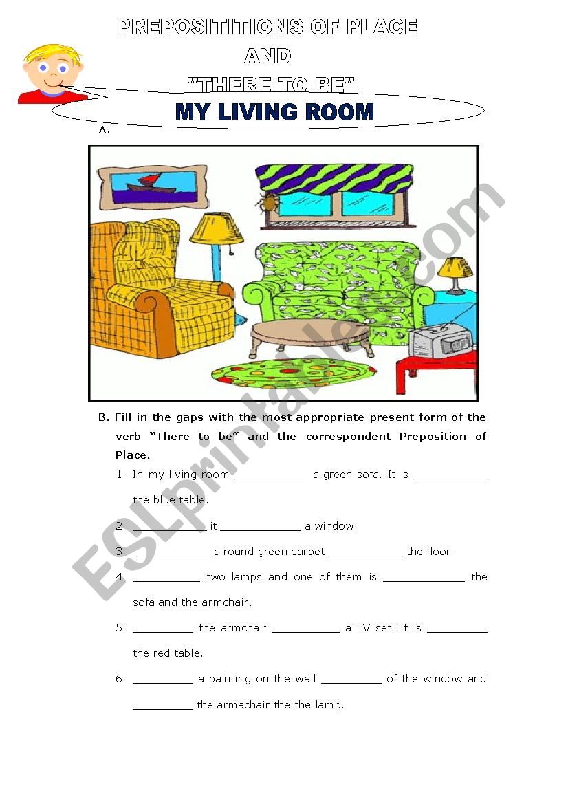 My living room worksheet