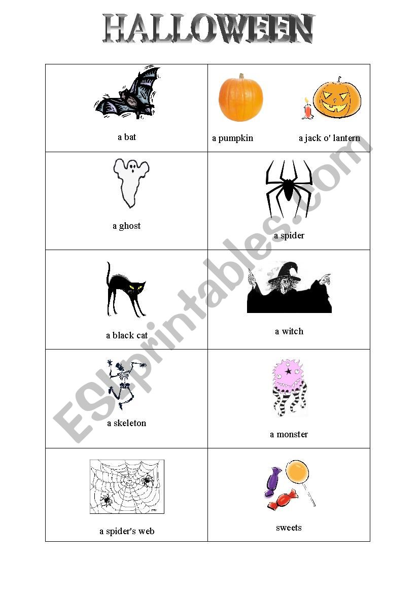 Halloween vocabulary worksheet