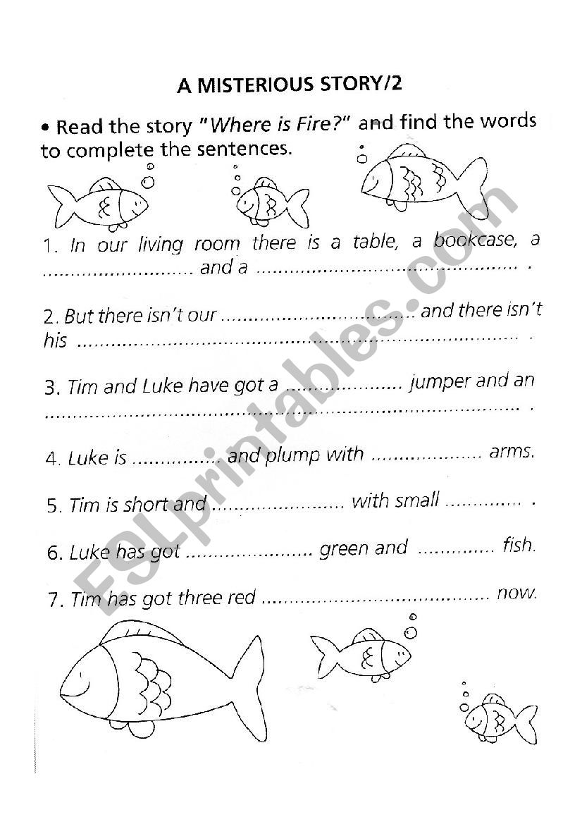 A misterious story - part 2 worksheet
